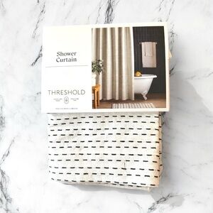 Threshold Cotton Shower Curtain with Dotted Pattern